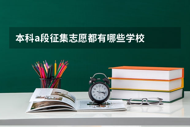 本科a段征集志愿都有哪些學校