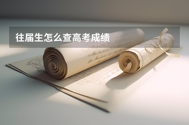 往屆生怎么查高考成績