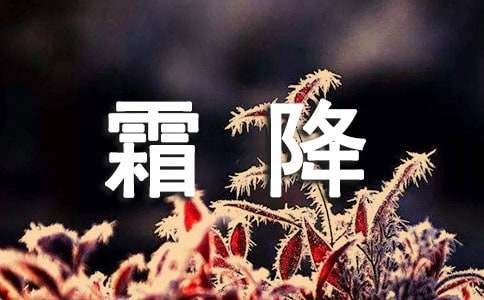 關于霜降的諺語360句