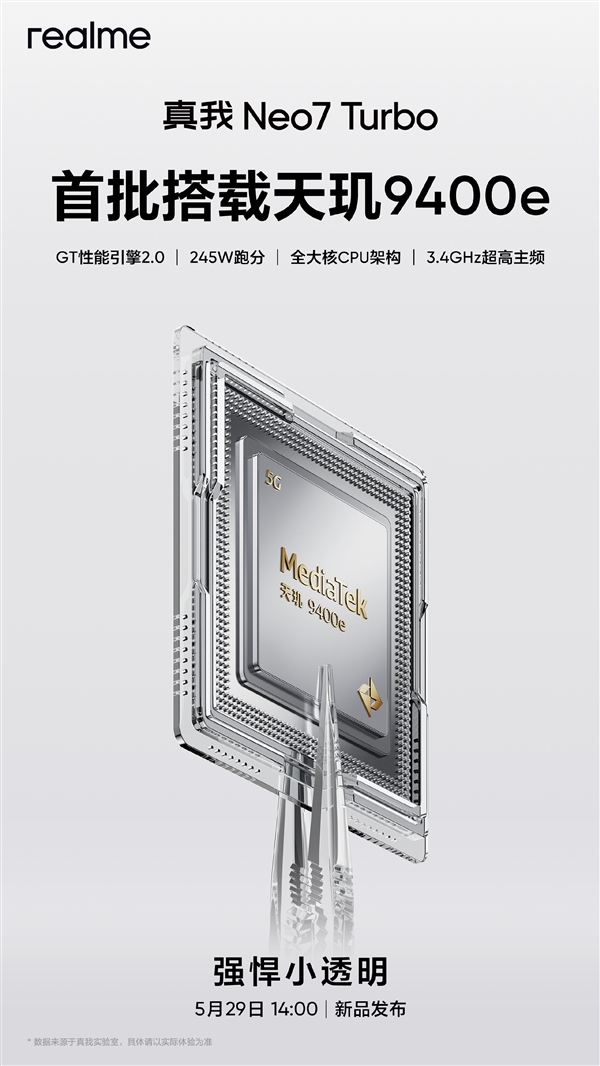 2.5K檔內強性能！真我Neo7 Turbo明天發布：參數匯總來了